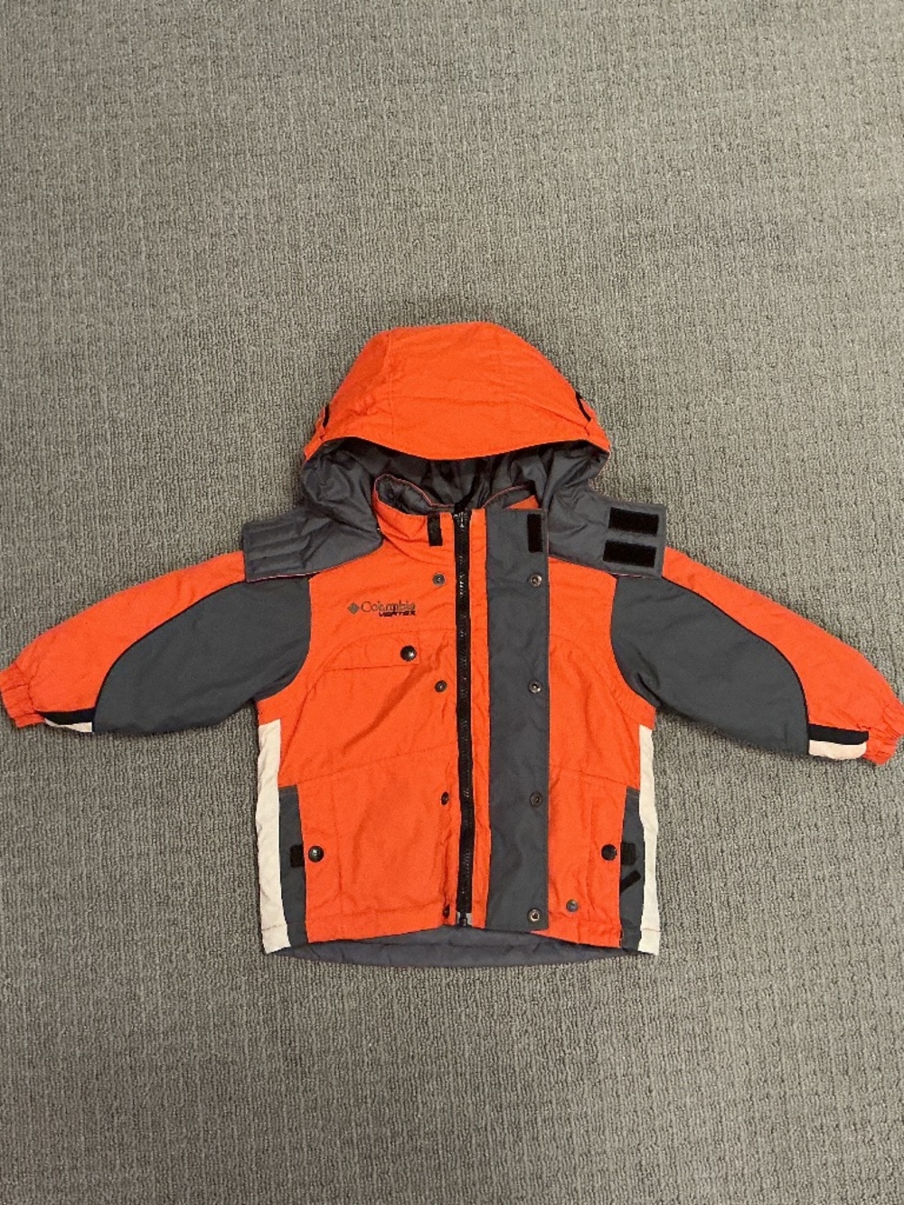 Columbia Vertex reversible winter jacket size 3T. Orange, Grey, Off-white